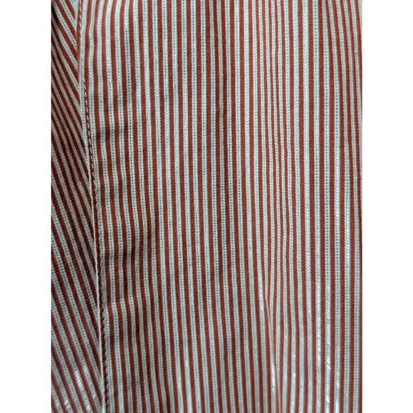 Chico's Red Silver Metallic Stripe Button Front Blouse Womens Size 3 (XL-16) - Picture 6 of 8